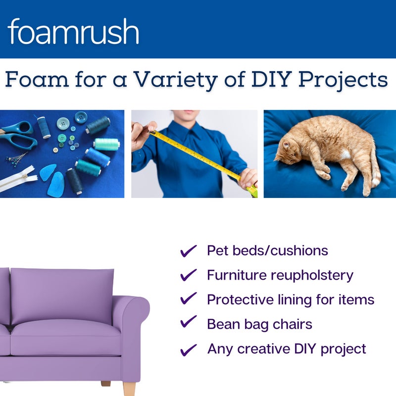 FoamRush 3" x 30" x 30" Upholstery Foam High Density Firm Soft Support (Chair Cushion Square Foam for Dinning Chairs, Wheelchair Seat Cushion Replacement) - Image 5